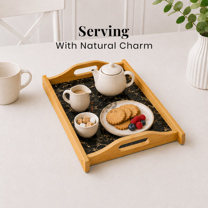 Kail Wood Set of 3 Serving Trays With Ergonomic Handles