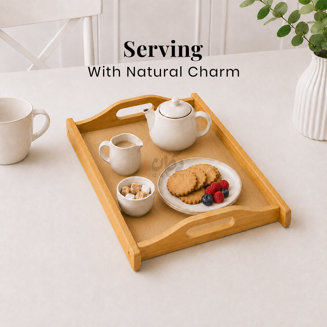 Kail Wood Set of 3 Serving Trays With Ergonomic Handles
