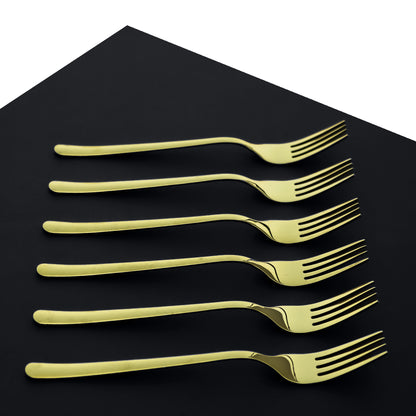 Premium Dessert Fork Set for 6, 8 & 12 Person Serving - Golden Color