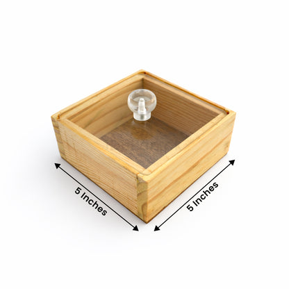 4-Piece Wooden Storage Box Set with Tray & Spoon