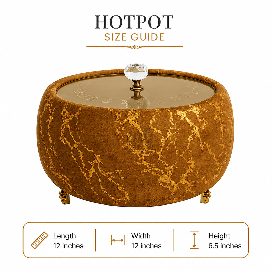Turkish Velvet Hotpot with Acrylic Lid (Golden Brown)