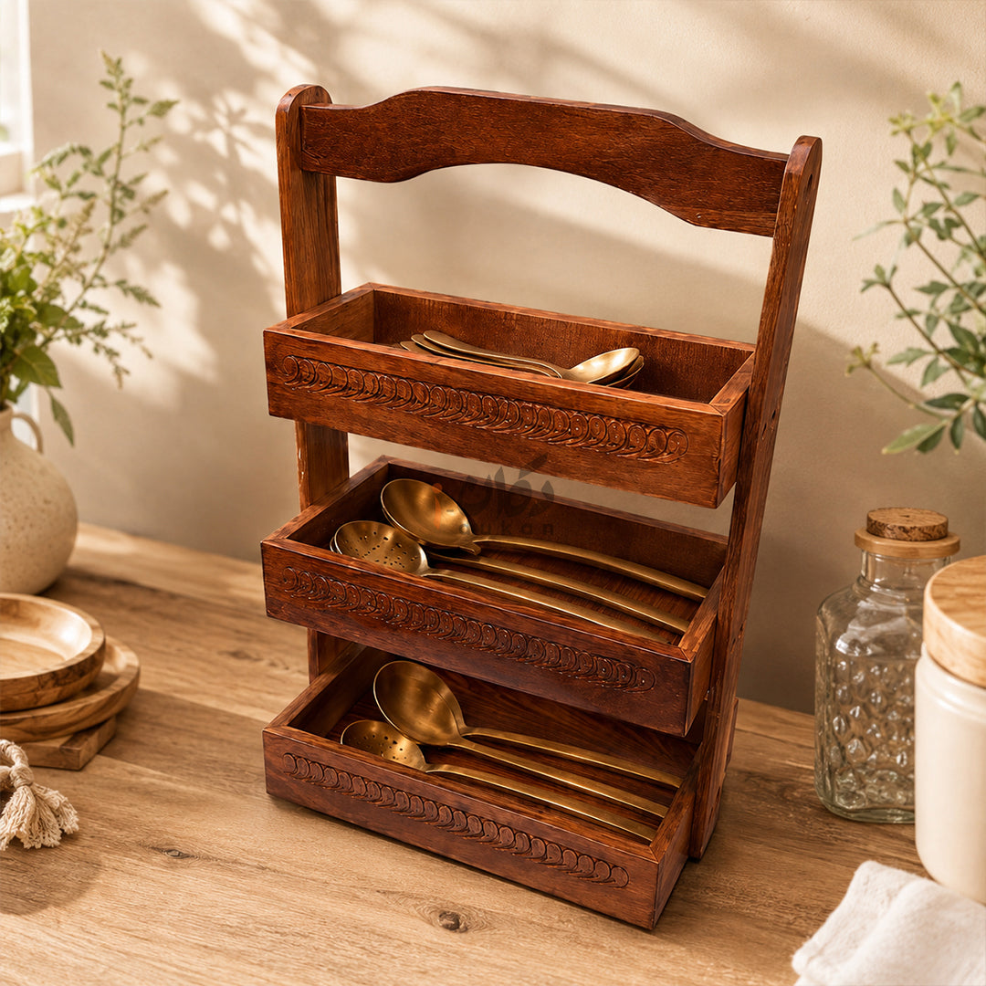 4-Piece Handcrafted Sheesham Wood Kitchen Set