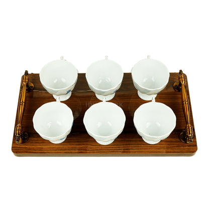 Premium UV Glass Wood MDF Serving Tray for Hosting and Home Decor