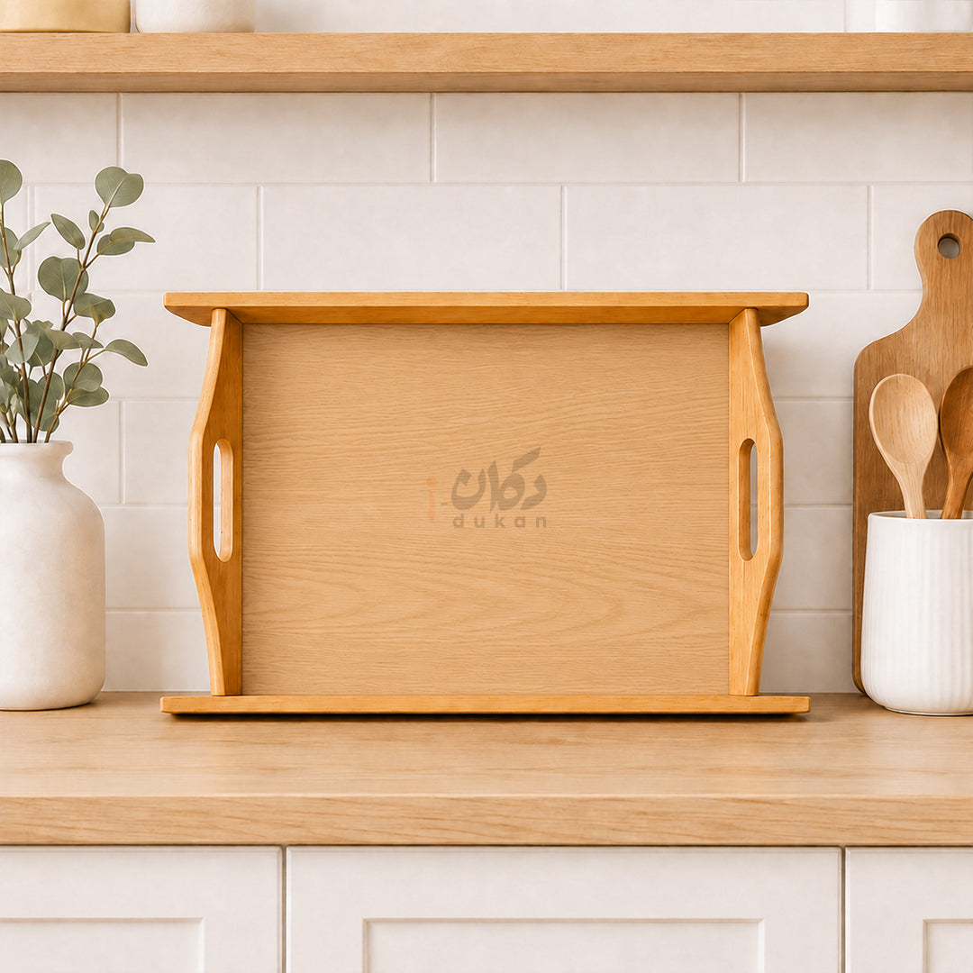 Kail Wood Set of 3 Serving Trays With Ergonomic Handles