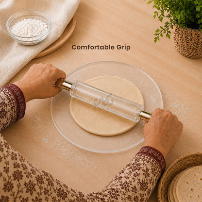 Premium Acrylic Rolling Pin – Heavy Duty Transparent Non Stick Belan For Perfect Roti