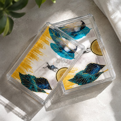 Luxury Acrylic Tray Set – Premium Decorative Serving & Organizer Tray (Set of 2)
