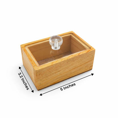 6-Piece Wooden Storage Box Set with Tray, Acrylic Lids & Spoon