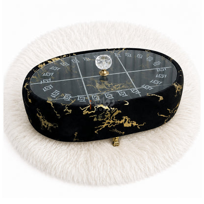 Turkish Velvet Dry Fruit Basket with Acrylic Top Lid