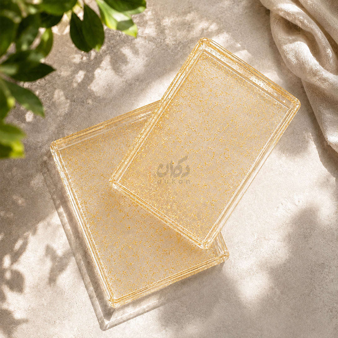 Luxury Acrylic Tray Set – Premium Decorative Serving & Organizer Tray (Set of 2)