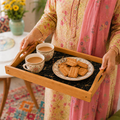 Kail Wood Set of 3 Serving Trays With Ergonomic Handles