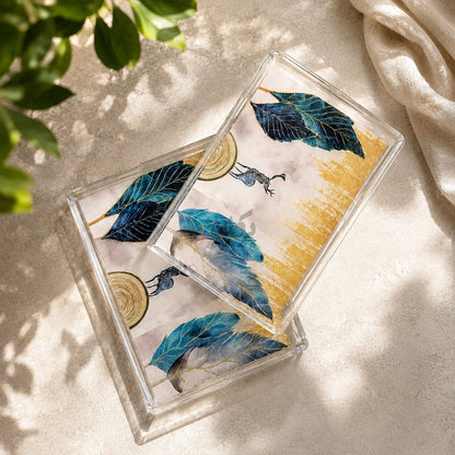 Luxury Acrylic Tray Set – Premium Decorative Serving & Organizer Tray (Set of 2)