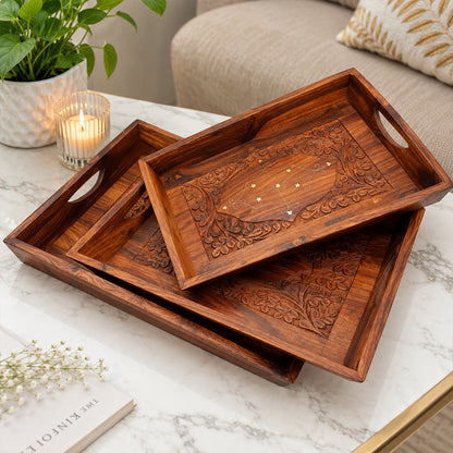 Special Kitchen Deal - Wooden Cooking Spoon Set, Spoon Rack and Wooden Tray Set