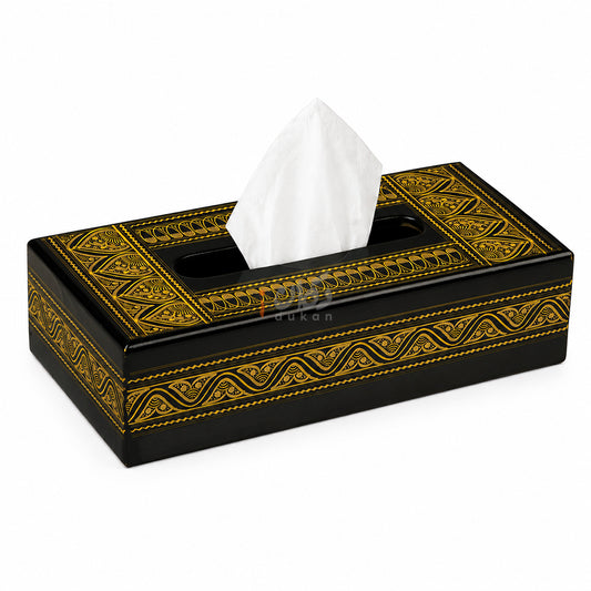 Handcrafted Wooden Tissue Boxes with Naqshi, Brass and Carving Work