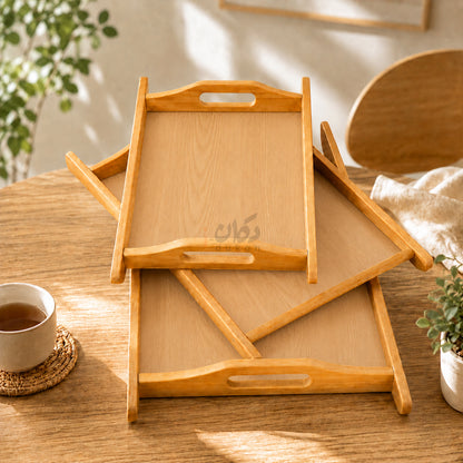 Kail Wood Set of 3 Serving Trays With Ergonomic Handles