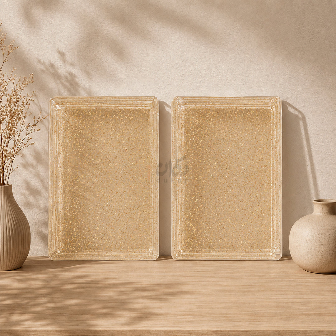 Luxury Acrylic Tray Set – Premium Decorative Serving & Organizer Tray (Set of 2)