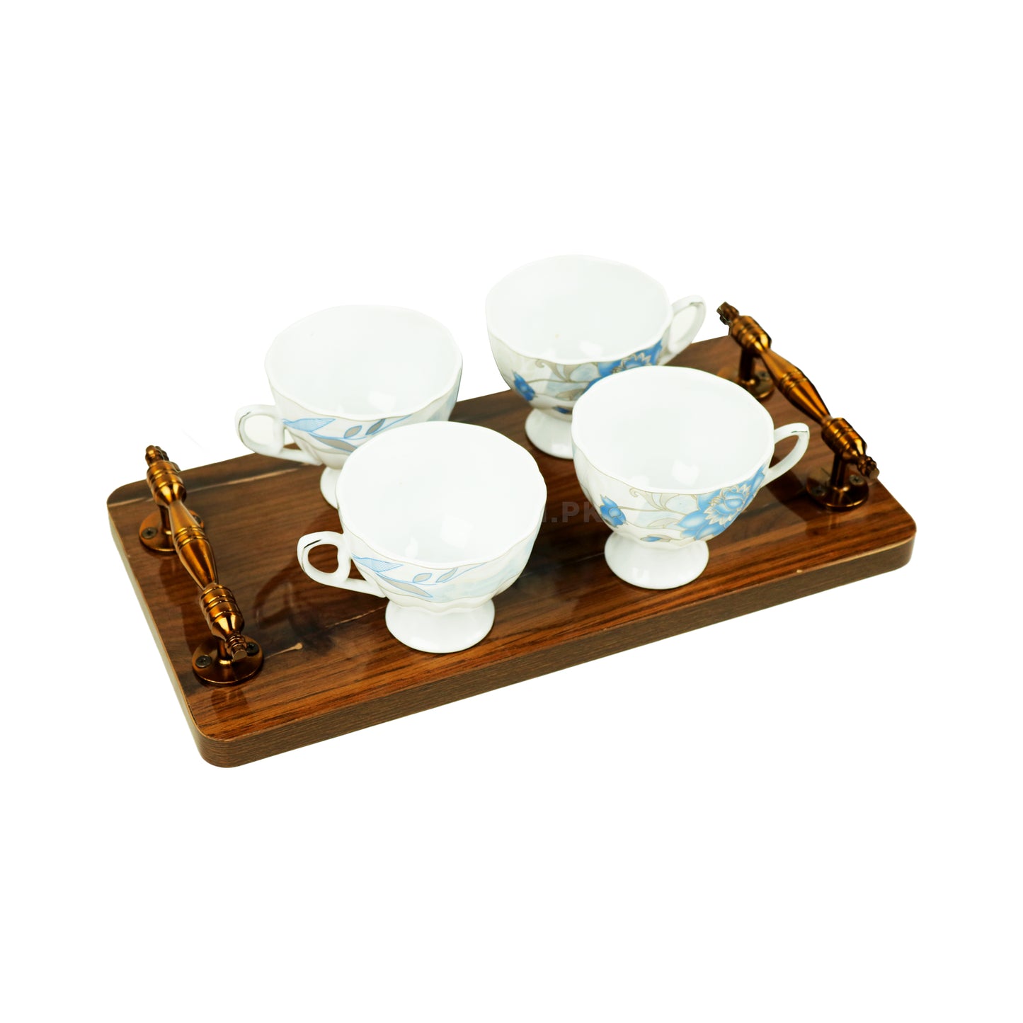 Premium UV Glass Wood MDF Serving Tray for Hosting and Home Decor