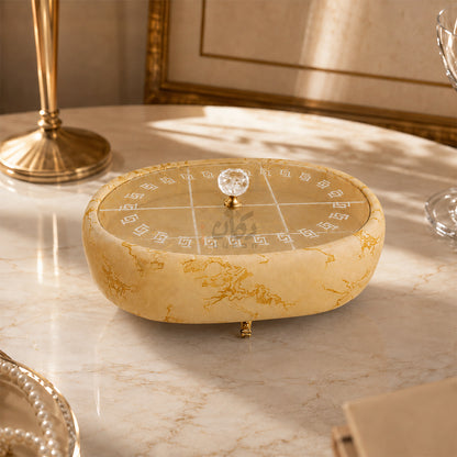 Turkish Velvet Dry Fruit Basket with Acrylic Top Lid
