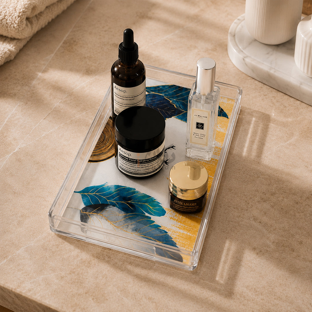 Luxury Acrylic Tray Set – Premium Decorative Serving & Organizer Tray (Set of 2)