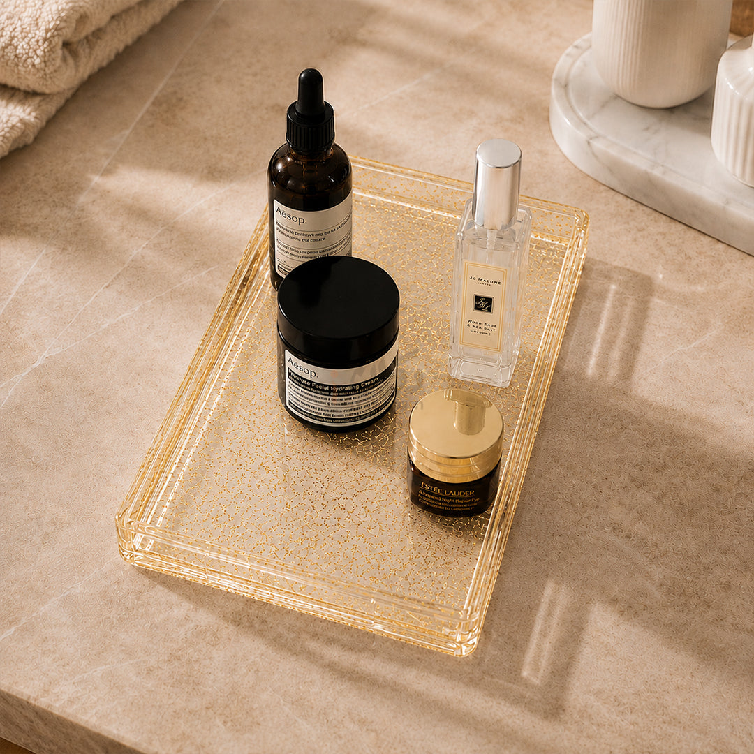 Luxury Acrylic Tray Set – Premium Decorative Serving & Organizer Tray (Set of 2)