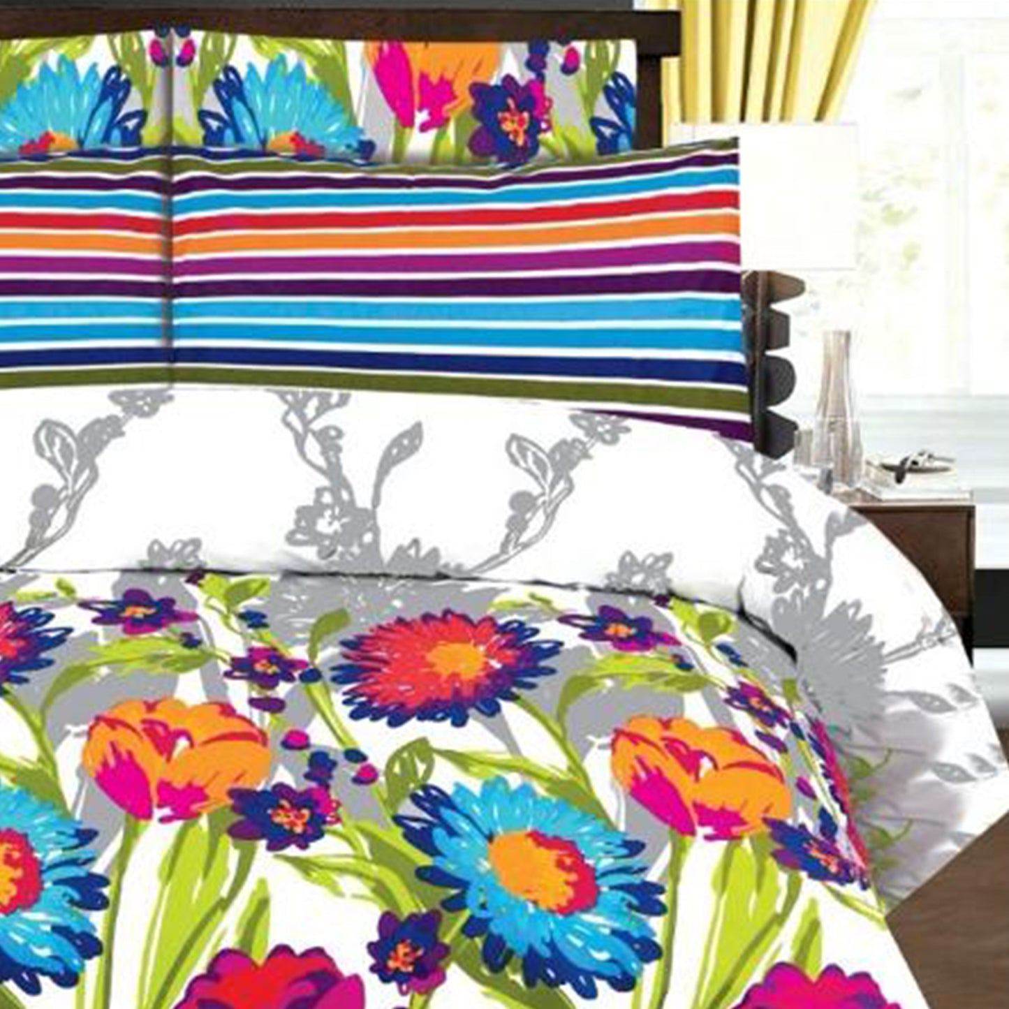 King Size 3 Pcs Bed Sheet Set with Pillow Covers | Cotton Bed Sheet