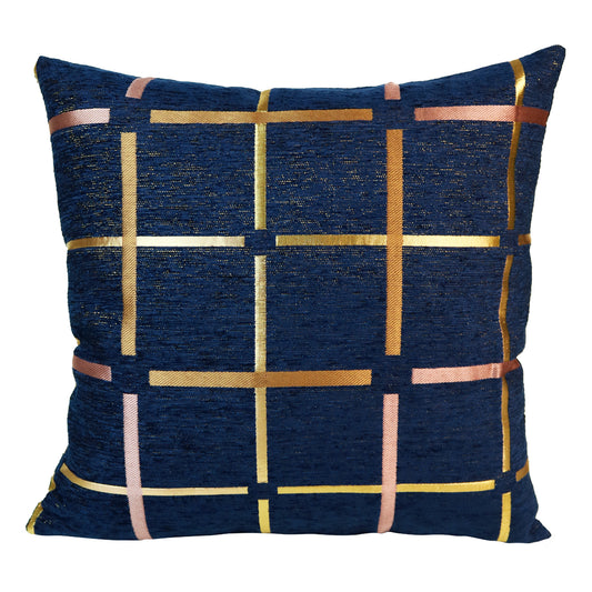 Fancy Foil Printed Velvet Cushion Cover 16x16 Inches Size