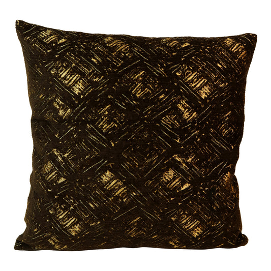 Fancy Foil Printed Velvet Cushion Cover 16x16 Inches Size