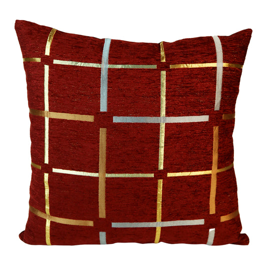 Fancy Foil Printed Velvet Cushion Cover 16x16 Inches Size