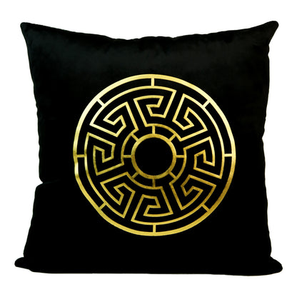 Fancy Foil Printed Velvet Cushion Cover 16x16 Inches Size