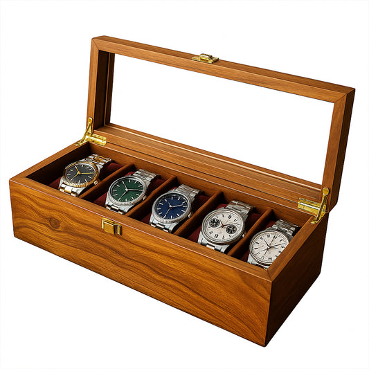 Solid Wood Organizer with Lock | 1 to 5 Slot Organizer in Natural Wood