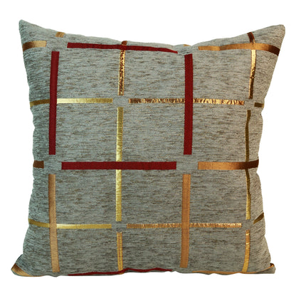 Fancy Foil Printed Velvet Cushion Cover 16x16 Inches Size