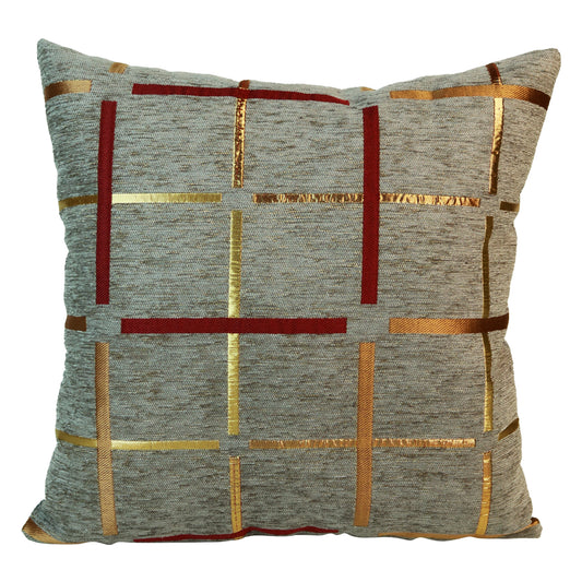 Fancy Foil Printed Velvet Cushion Cover 16x16 Inches Size