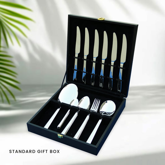 6 Person Premium Cutlery Set - Silver Color - 28 Pieces