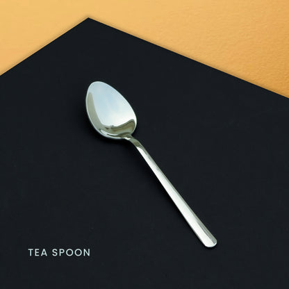 Premium Cutlery Set for Single Person Serving - Silver Color - Dessert Spoon, Fork, Knife & Tea Spoon