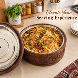 Hand-Carved Sheesham Wood Hotpot for Roti – Traditional Wooden Serving Hotpot