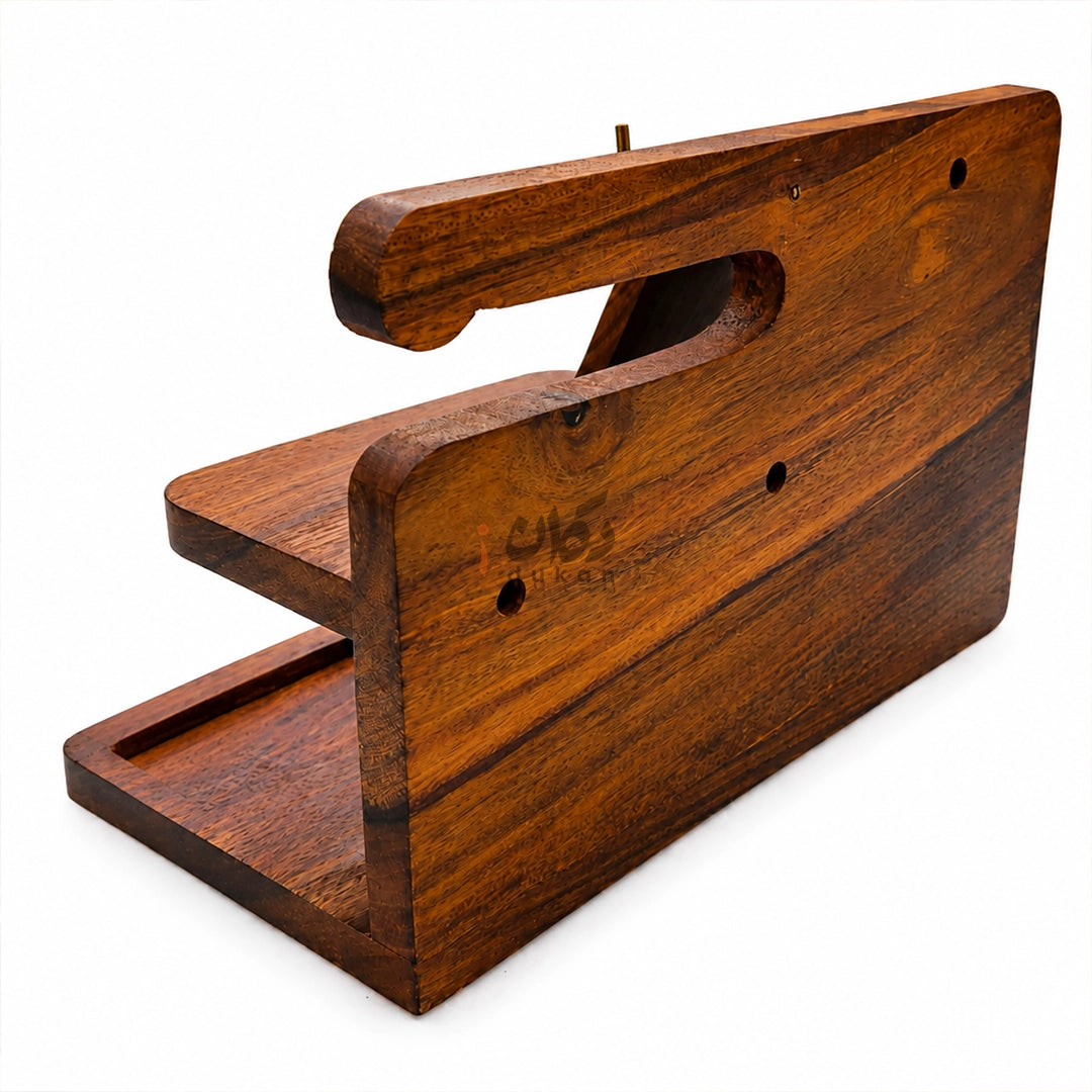 Solid Sheesham Wood Desk Organizer | Phone Docking Stand Watches Key Holder