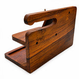 Solid Sheesham Wood Desk Organizer | Phone Docking Stand Watches Key Holder