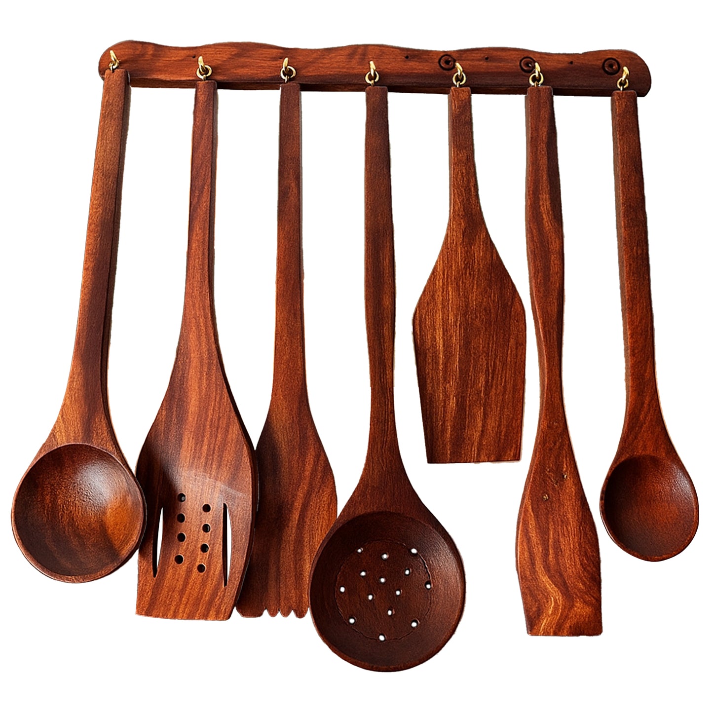 Ramadan Special Deal - Wooden Cooking Spoon Set, Spoon Rack and Wooden Tray Set