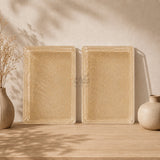 Pair of gold acrylic decorative trays top view