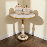 Off white hand painted coffee table on wooden floor
