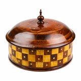 Checkered sheesham wood hotpot for roti