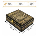 Large Golden black carved jewelry box dimensions