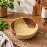 Natural Wooden Serving Bowls for Salad, Snacks & Dry Fruits