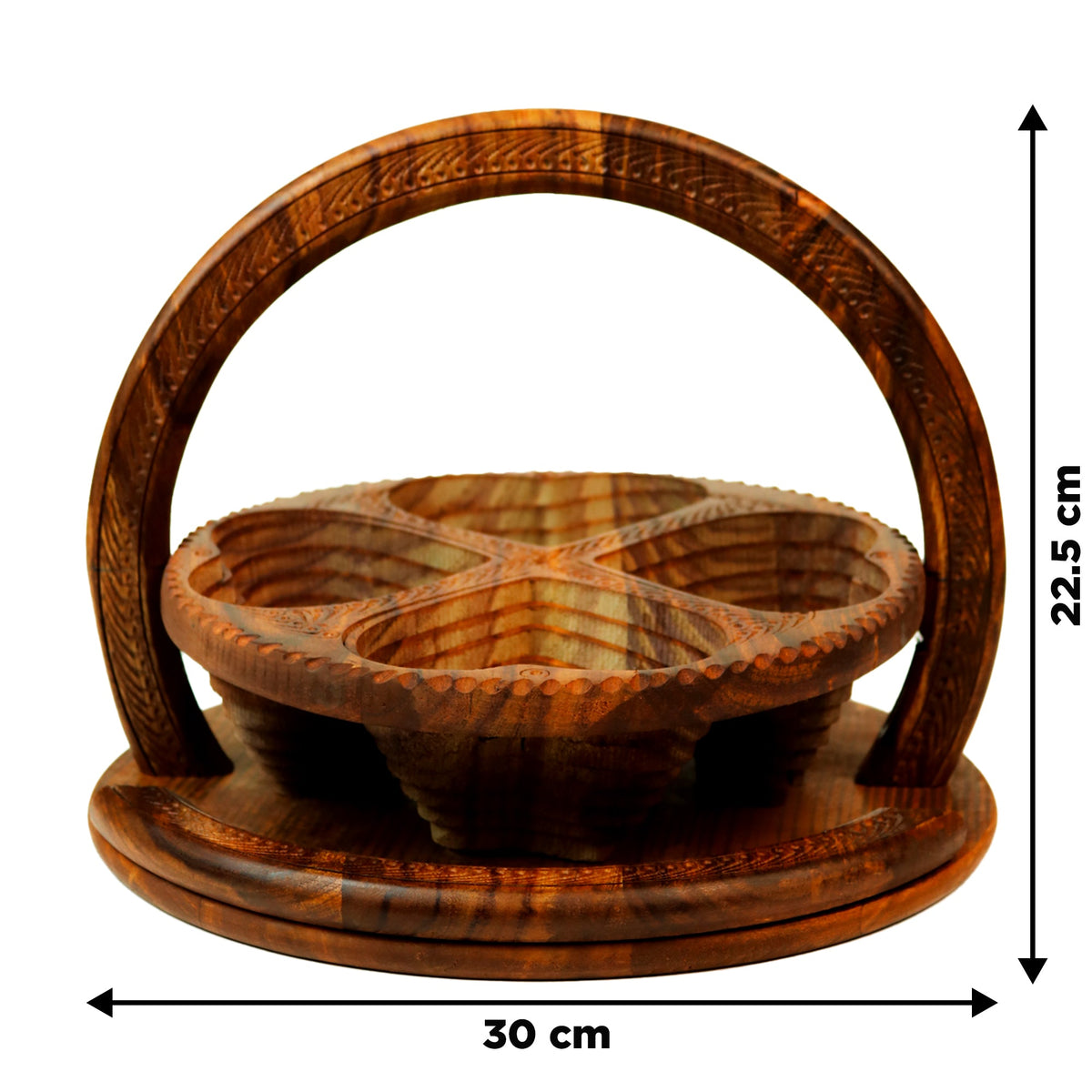 Foldable wooden dry fruit basket size dimensions