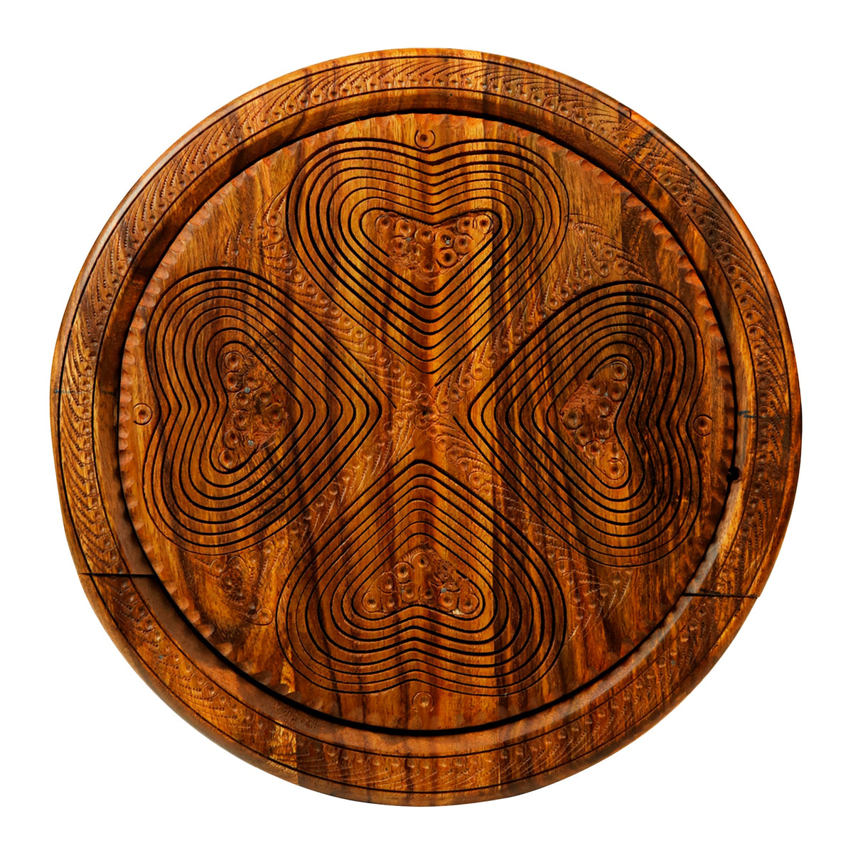 Foldable wooden basket folded flat top view