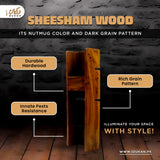 Sheesham wood wall lamp with warm LED light details