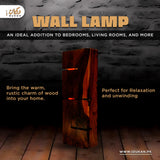 Wooden LED wall lamp for room decoration infographic