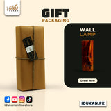 Wooden wall lamp in gift packaging