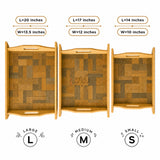 Checkered wooden tray set sizes large medium small