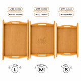 Kail wood serving tray set sizes large medium small