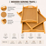 Wooden serving trays features infographic